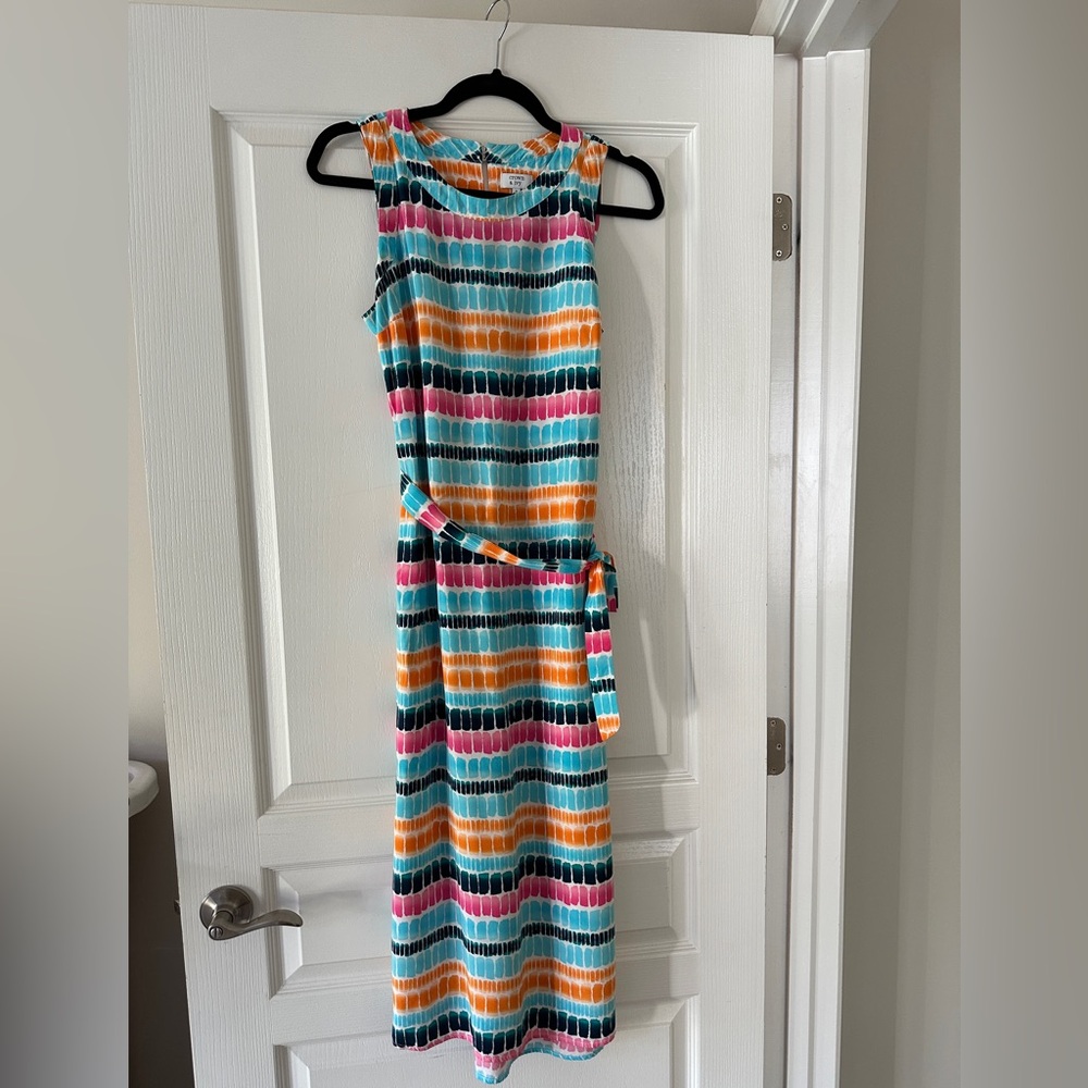 crown & ivy Vibrant Striped Midi Dress